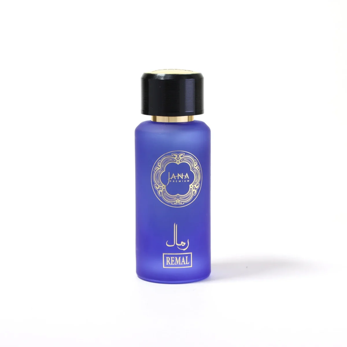 JANA PREMIUM REMAL perfume 50ml bottle displayed with Oud wood, Leather, and Red Rose.